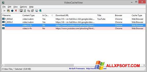 Skjermbilde VideoCacheView Windows XP