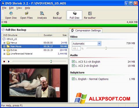 Skjermbilde DVD Shrink Windows XP