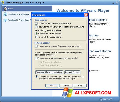 Skjermbilde VMware Player Windows XP