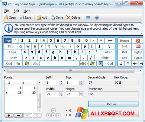 Skjermbilde Virtual Keyboard Windows XP