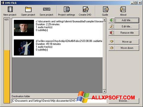 Skjermbilde DVD Flick Windows XP