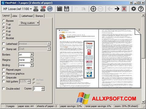 Skjermbilde FinePrint Windows XP