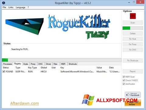 Skjermbilde RogueKiller Windows XP