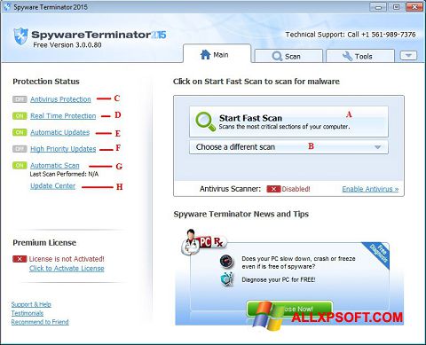 Skjermbilde Spyware Terminator Windows XP