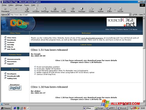 Skjermbilde CDex Windows XP