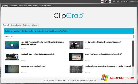 Skjermbilde ClipGrab Windows XP