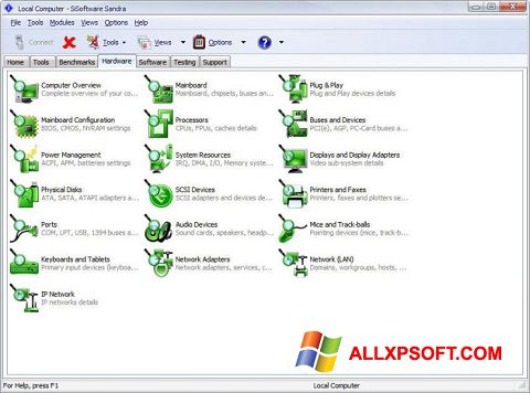Skjermbilde SiSoftware Sandra Windows XP