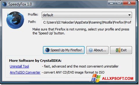 Skjermbilde SpeedyFox Windows XP