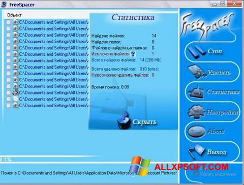 Skjermbilde FreeSpacer Windows XP