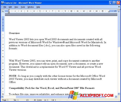 Skjermbilde Word Viewer Windows XP