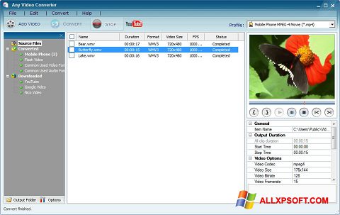 Skjermbilde Any Video Converter Windows XP