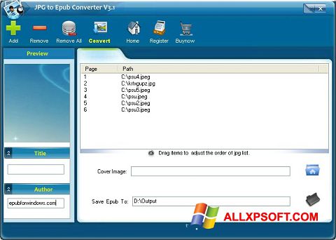 Skjermbilde Epub Reader Windows XP