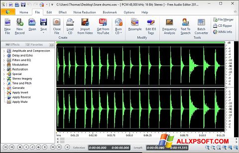 Skjermbilde Free Audio Editor Windows XP