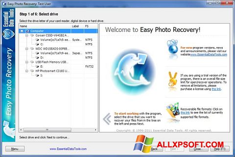 Skjermbilde Easy Photo Recovery Windows XP