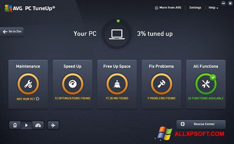Skjermbilde AVG PC Tuneup Windows XP
