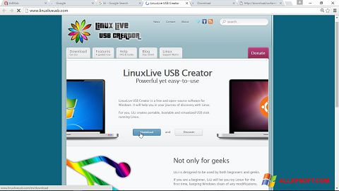 Skjermbilde LinuxLive USB Creator Windows XP