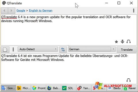 Skjermbilde QTranslate Windows XP