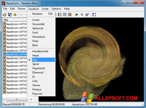Skjermbilde Apophysis Windows XP