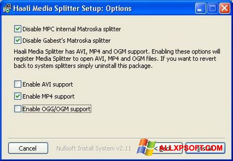 Skjermbilde Haali Media Splitter Windows XP