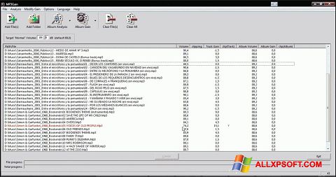 Skjermbilde MP3Gain Windows XP