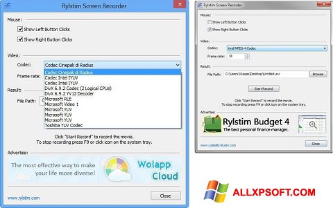 Skjermbilde Rylstim Screen Recorder Windows XP