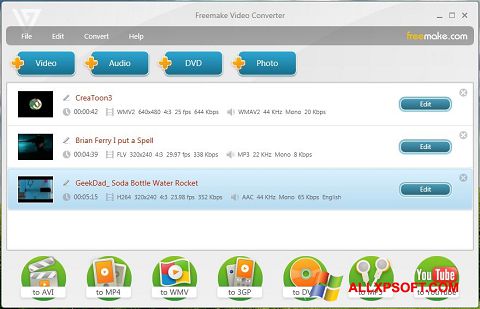 Skjermbilde Freemake Video Converter Windows XP