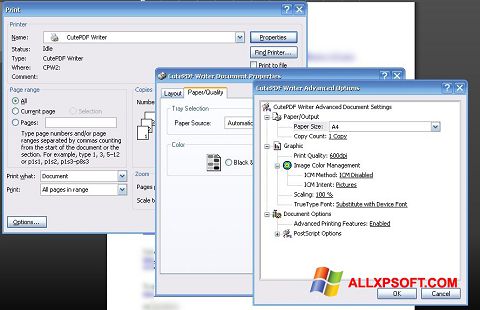 Skjermbilde CutePDF Writer Windows XP