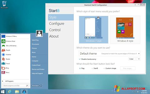 Skjermbilde Start8 Windows XP
