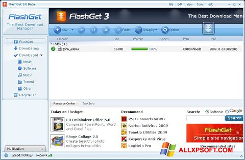 Skjermbilde FlashGet Windows XP