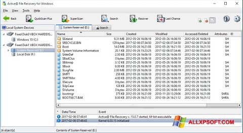 Skjermbilde Active File Recovery Windows XP