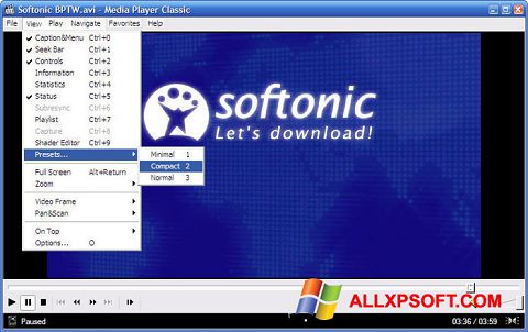 Skjermbilde Media Player Classic Windows XP