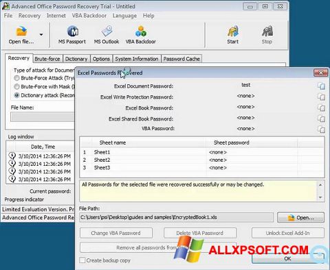 Skjermbilde Advanced Office Password Recovery Windows XP