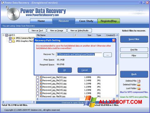 Skjermbilde Power Data Recovery Windows XP