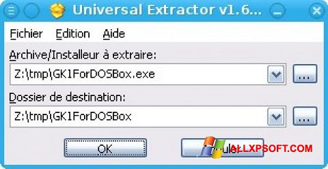 Skjermbilde Universal Extractor Windows XP