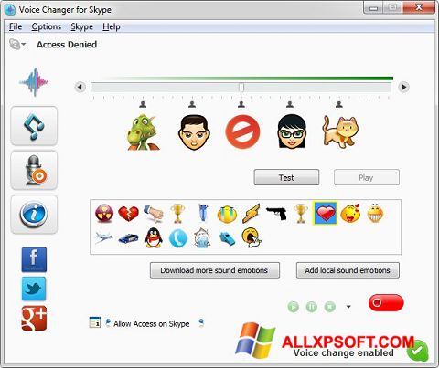 Skjermbilde Skype Voice Changer Windows XP