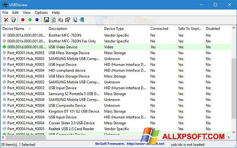 Skjermbilde USBDeview Windows XP