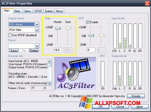 Skjermbilde AC3Filter Windows XP