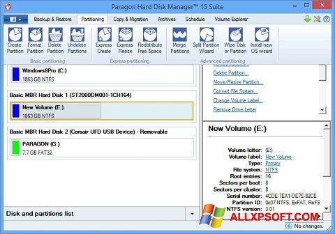 Skjermbilde Paragon Hard Disk Manager Windows XP