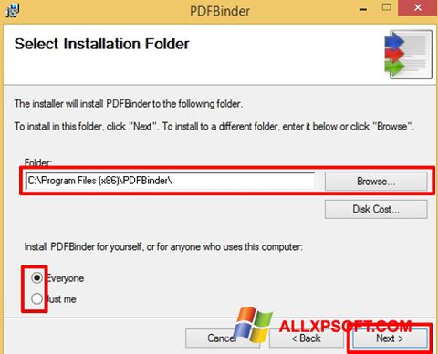 Skjermbilde PDFBinder Windows XP