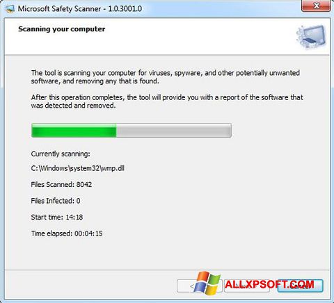 Skjermbilde Microsoft Safety Scanner Windows XP