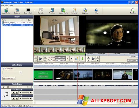 Skjermbilde VideoPad Video Editor Windows XP