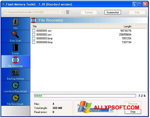 Skjermbilde Flash Memory Toolkit Windows XP