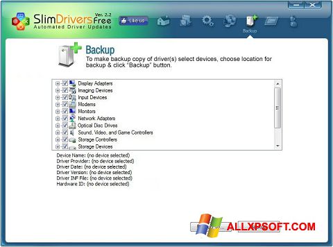 Skjermbilde SlimDrivers Windows XP