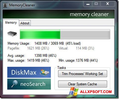 Skjermbilde Memory Cleaner Windows XP