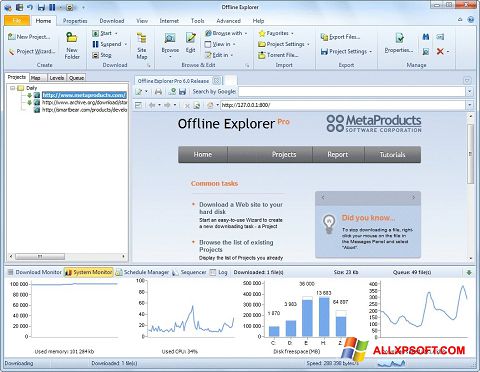 Skjermbilde Offline Explorer Windows XP