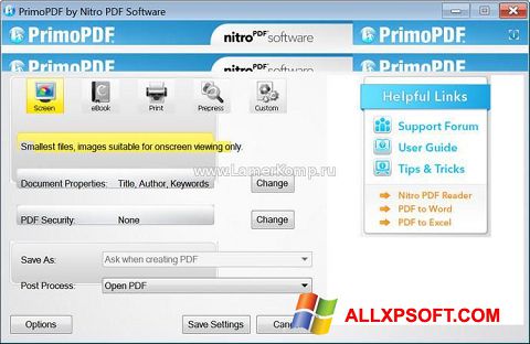 Skjermbilde PrimoPDF Windows XP