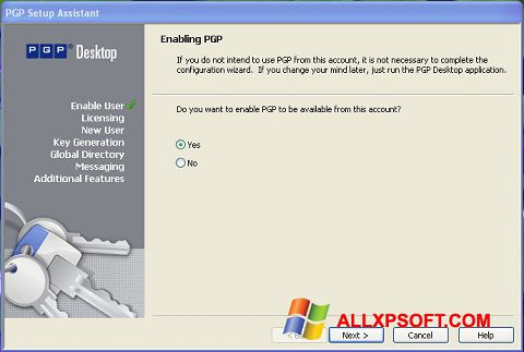 Skjermbilde PGP Desktop Windows XP