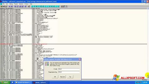 Skjermbilde PDF2Word Windows XP