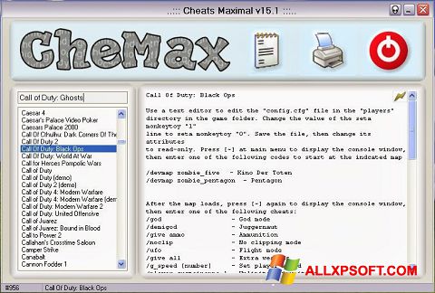 Skjermbilde CheMax Windows XP