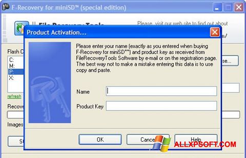 Skjermbilde F-Recovery SD Windows XP